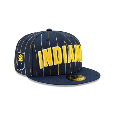 Blue Indiana Pacers Hat - New Era NBA City Edition 59FIFTY Fitted Caps USA1674059